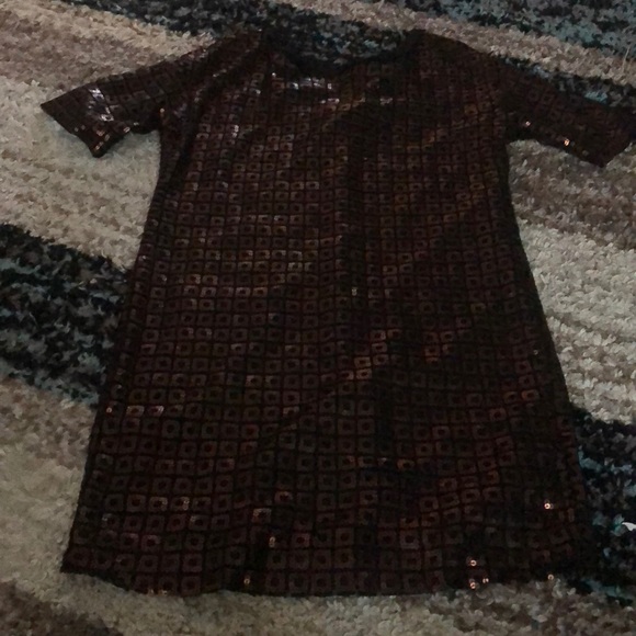 Ellen Tracy copper and black sequin dress - Picture 1 of 4